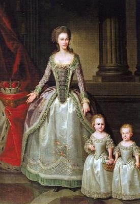 German Hilaire Edgar Portrait of Anna Charlotte Dorothea von Medem with daughters Wilhelmine and Pauline